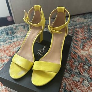 J. Crew Bright Yellow Sandals with Ankle Strap